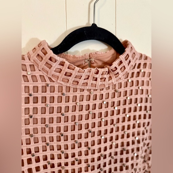 Endless Rose Women’s Pink Studded Eyelet Dress, Size L - Picture 5 of 10